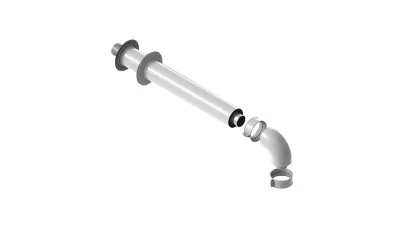 Ariston koncentrikus parapett szett PP/alu D60/100 mm 1000 mm, fehér