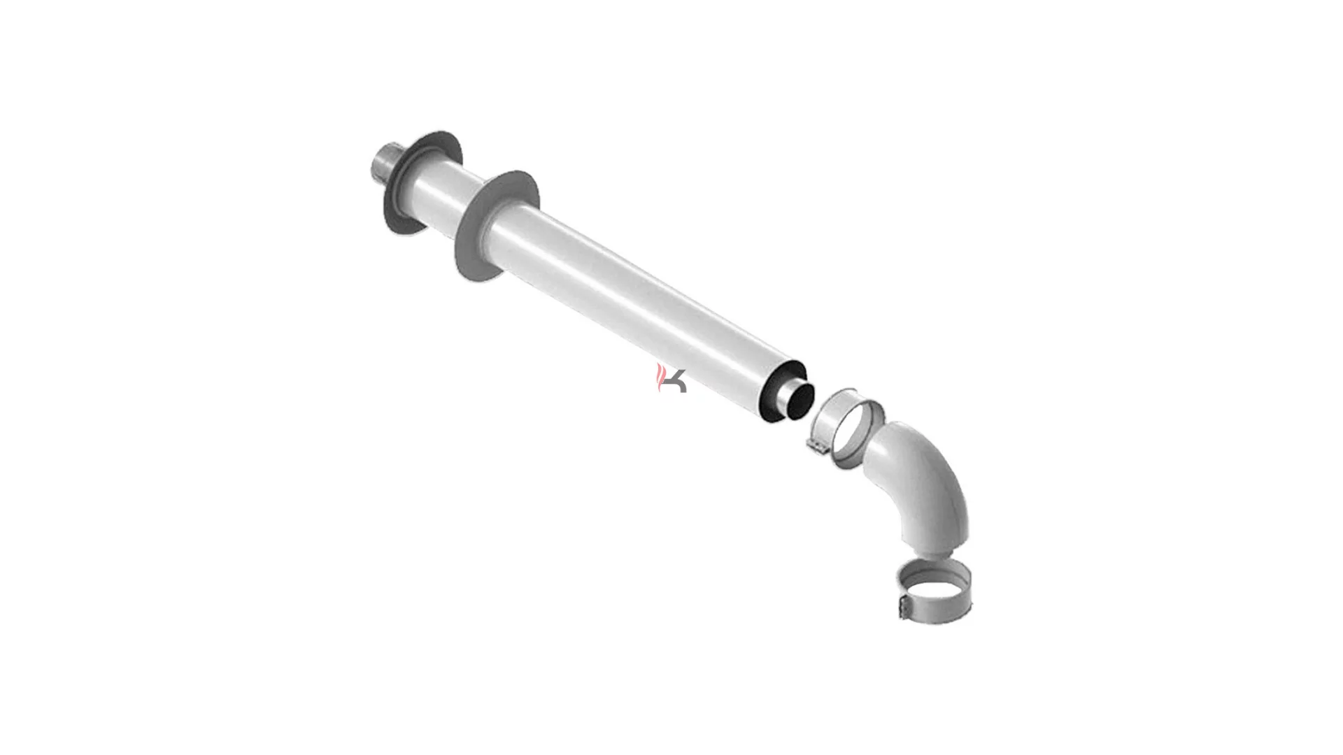 Ariston koncentrikus parapett szett PP/alu D60/100 mm 1000 mm, fehér (Gyártói cikkszám: 3318073)