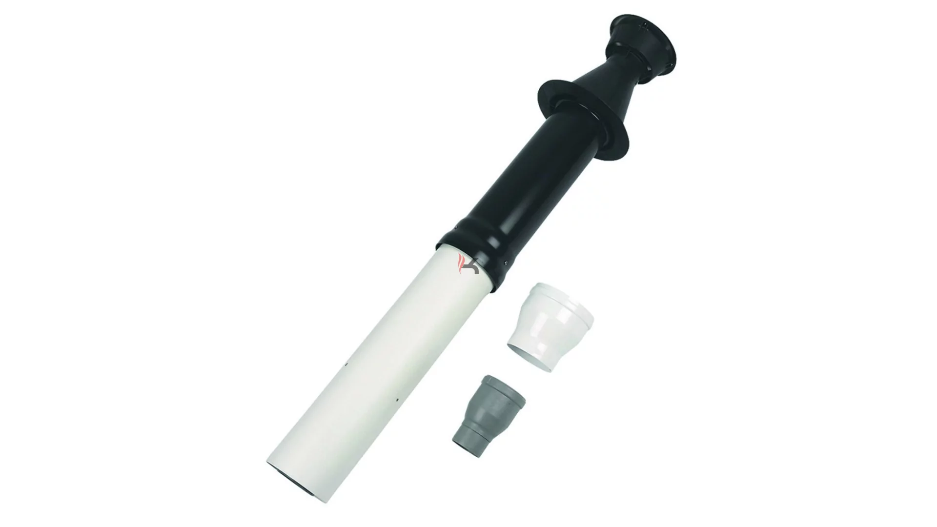 Ariston tetőátvezető idom, függőleges végelem PP/Alu D80/125 mm, kúpos szűkítővel D60/100 mm, fekete (Gyártói cikkszám: 3318080)