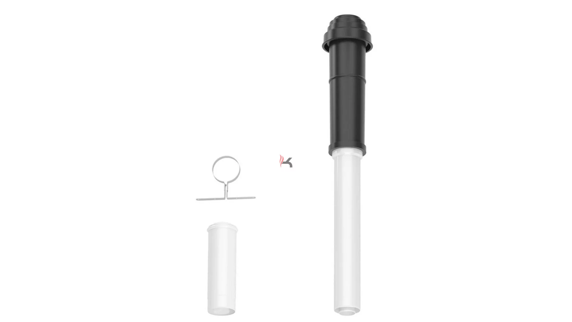 Bosch FC-Set80-C33x függőleges elvezető készet alapszett C33x mm függőleges kivezetés, bilincs., D80/125 mm, 1277 mm, fekete (Gyártói cikkszám: 7738112660)