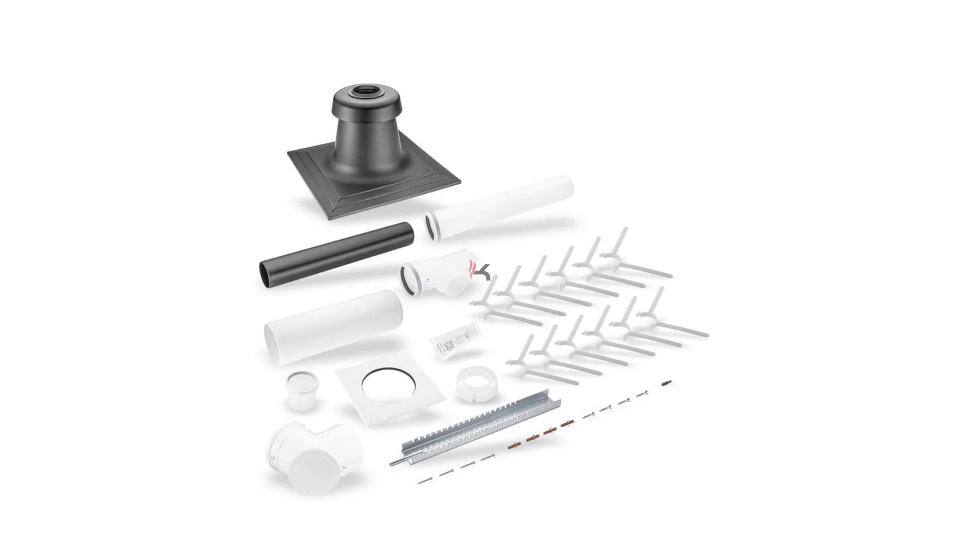 Bosch FC-Set80-C93x alapszett égéstermék elvezetés kéményaknába szerelt PP D80/125 mm (Gyártói cikkszám: 7738112544)