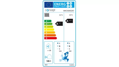 Concept MONO monoblokk levegő-víz hőszivattyú, 3kW kiegészítő fűtéssel, R290, 230V, 6kW 2.