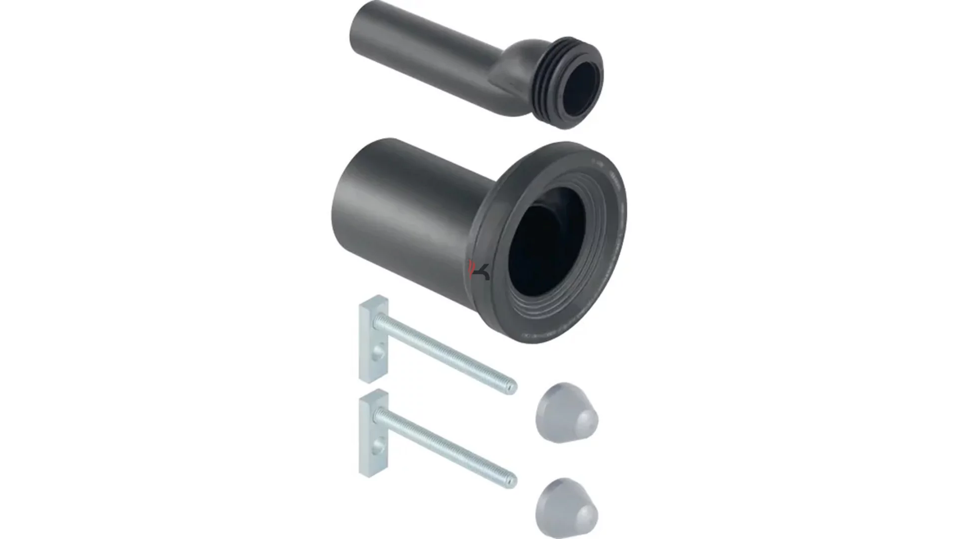 Geberit csatlakozókészlet fali WC hez, rögzítési anyaggal, elhúzott, d110/45 mm (Gyártói cikkszám: 405.012.00.1)