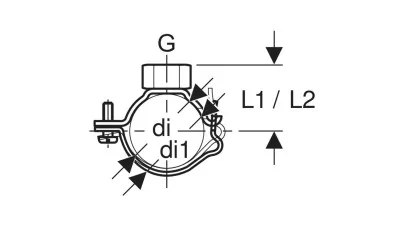 Geberit csőbilincs G 1/2" belső menettel, állítható 160 2.