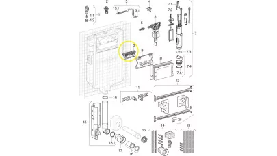 Geberit himbaegység, Sigma falsík alatti öblítőtartály 8 cm