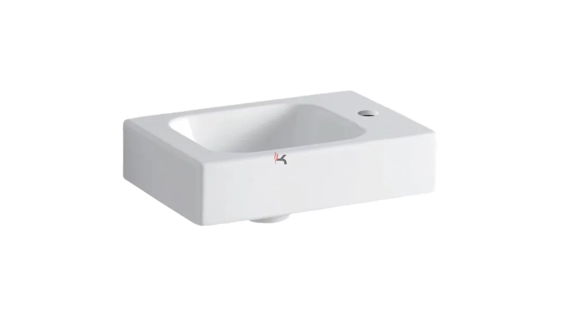 Geberit iCon XS kézmosó 38x28 cm, jobb oldali csaplyukkal, túlfolyó nélkül (Gyártói cikkszám: 124736000)