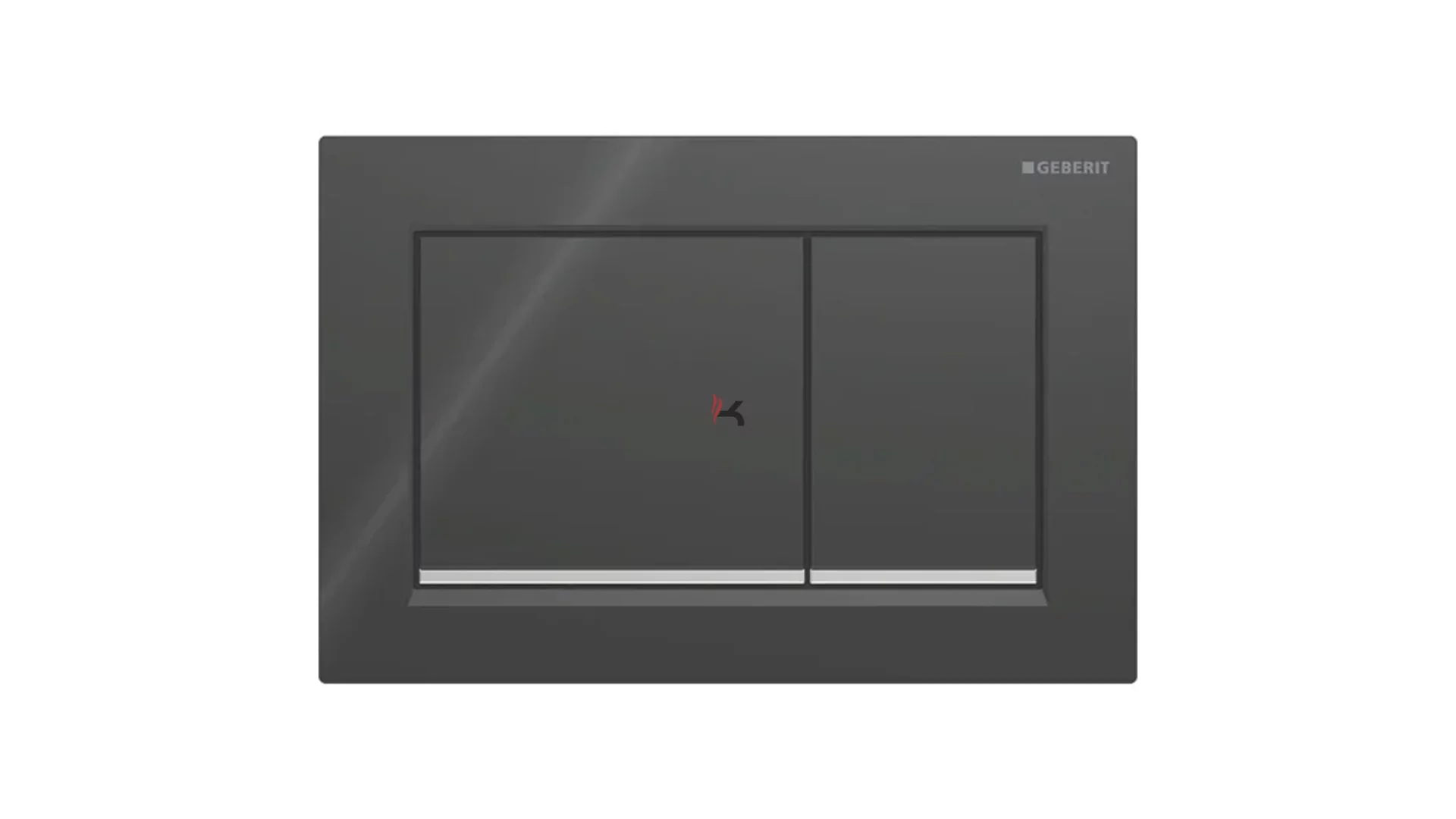 Geberit Omega20 működtetőlap, 2 mennyiséges öblítéshez, square, fekete/fényes króm (Gyártói cikkszám: 115.080.KM.1)