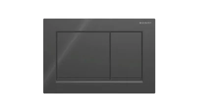 Geberit Omega20 működtetőlap, 2 mennyiséges öblítéshez, square, fekete/matt fekete/fekete, easy-t