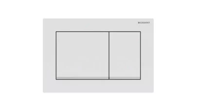 Geberit Omega20 működtetőlap, 2 mennyiséges öblítéshez, square, matt fehér/fényes króm/matt fehér