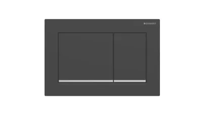 Geberit Omega20 működtetőlap, 2 mennyiséges öblítéshez, square, matt fekete/fényes króm/matt feke