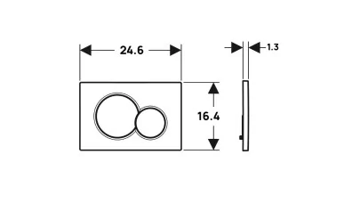 Geberit Sigma01 működtetőlap 2 mennyiséges öblítéshez, round, Bambini WC hez, fehér 2.