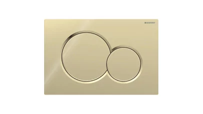 Geberit Sigma01 működtetőlap 2 mennyiséges öblítéshez, round, Bambini WC hez, nemes sárgaréz
