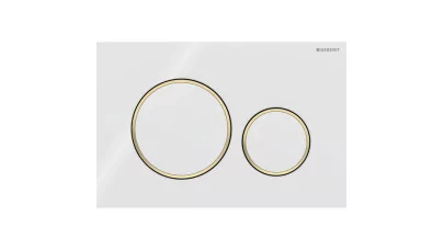 Geberit Sigma20 működtetőlap 2 mennyiséges öblítéshez, round, fehér/arany