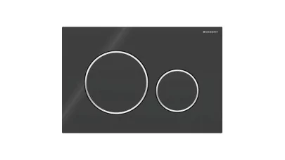 Geberit Sigma20 működtetőlap 2 mennyiséges öblítéshez, round, fekete/fényes króm/fekete
