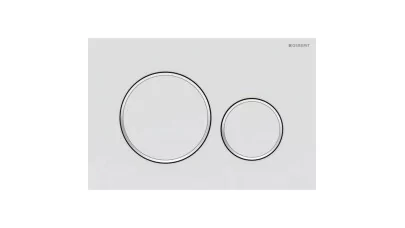 Geberit Sigma20 működtetőlap 2 mennyiséges öblítéshez, round, matt fehér/fényes króm