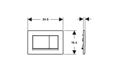 Geberit Sigma20 működtetőlap 2 mennyiséges öblítéshez, square, fekete/matt fekete 2.