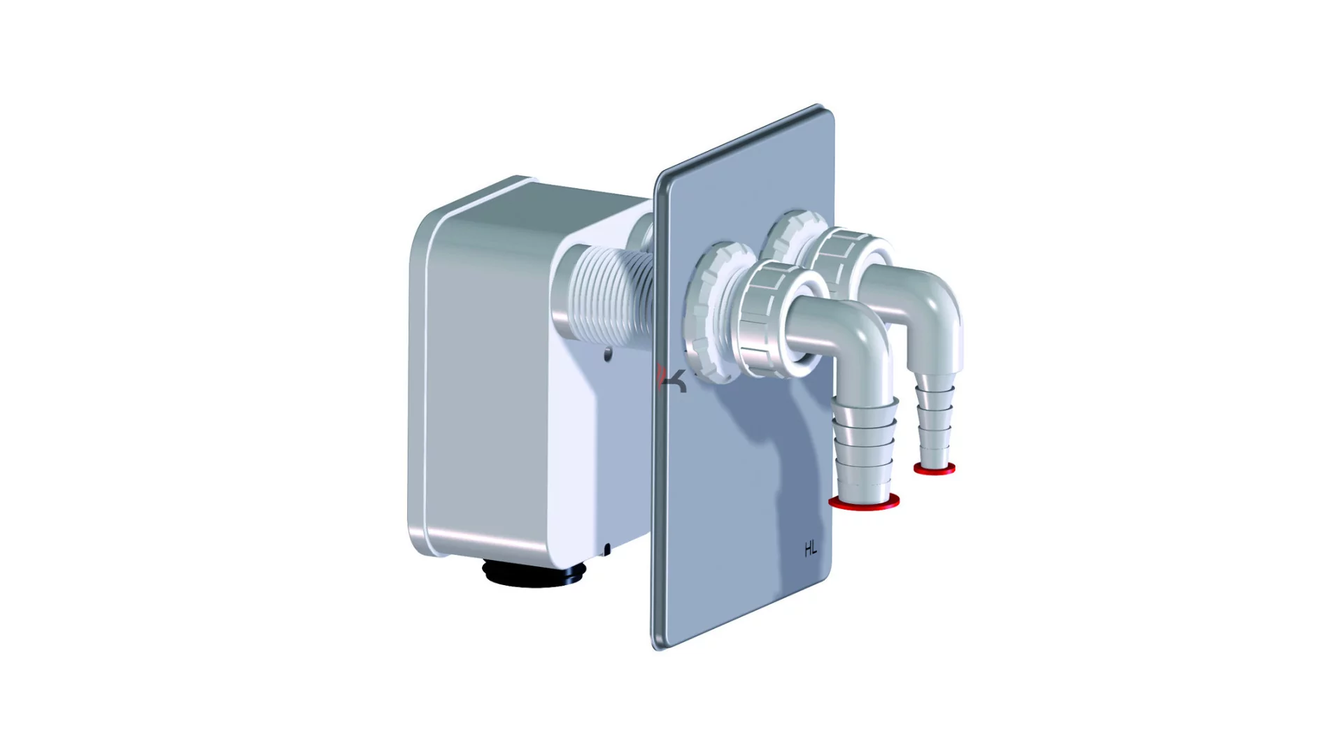 HL 4000.2 szifonkazetta készet a 4000.0 lefolyó házba 2 mosógép csatlakoztatására (Gyártói cikkszám: HL4000.2)