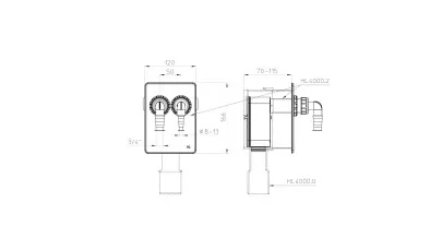 HL 4000.2 szifonkazetta készet a 4000.0 lefolyó házba 2 mosógép csatlakoztatására 2.