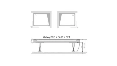 Ravak Galaxy Gigant Pro 80x110 Set L előlap fehér 2.