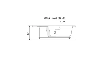 Ravak Galaxy Sabina-80 előlap fehér 2.