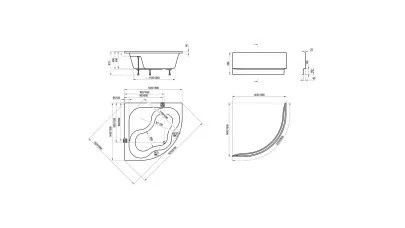 Ravak Gentiana sarokkád 140x140 cm 2.