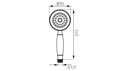 Ferro Hand shower for N160BR, old bronze 2.