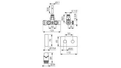 Ferro Decorative termosztatikus szett merülőhüvellyel, fekete 2.