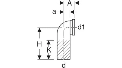 Geberit PE 90°-os csatlakozókönyök fali WC hez, bővítéssel 100 2.
