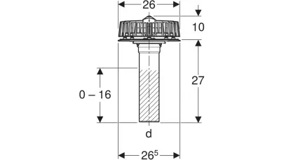 Geberit Pluvia esővíz összefolyó, karimás, vápához 25l/s, d90 2.