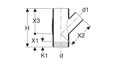 Geberit Silent-db20 45°-os elágazó idom, d75/63 2.