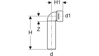 Geberit Silent-PP 90°-os csatlakozókönyök, hosszú, d40/46 2.