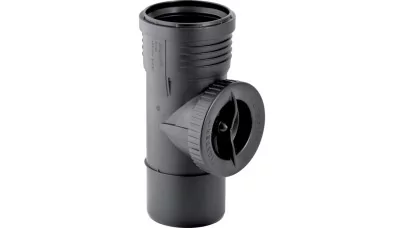 Geberit Silent-PP 90°-os tisztítóidom kerek lecsavarható kupakkal, d75