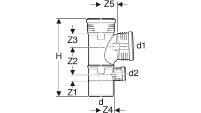 Geberit Silent-PP 87,5°-os kombinált íves elágazó idom, d90/90/50 2.