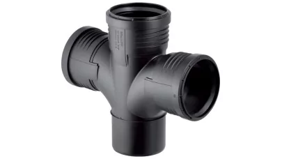 Geberit Silent-PP 87,5°-os íves kettős elágazó idom, d90/90/90