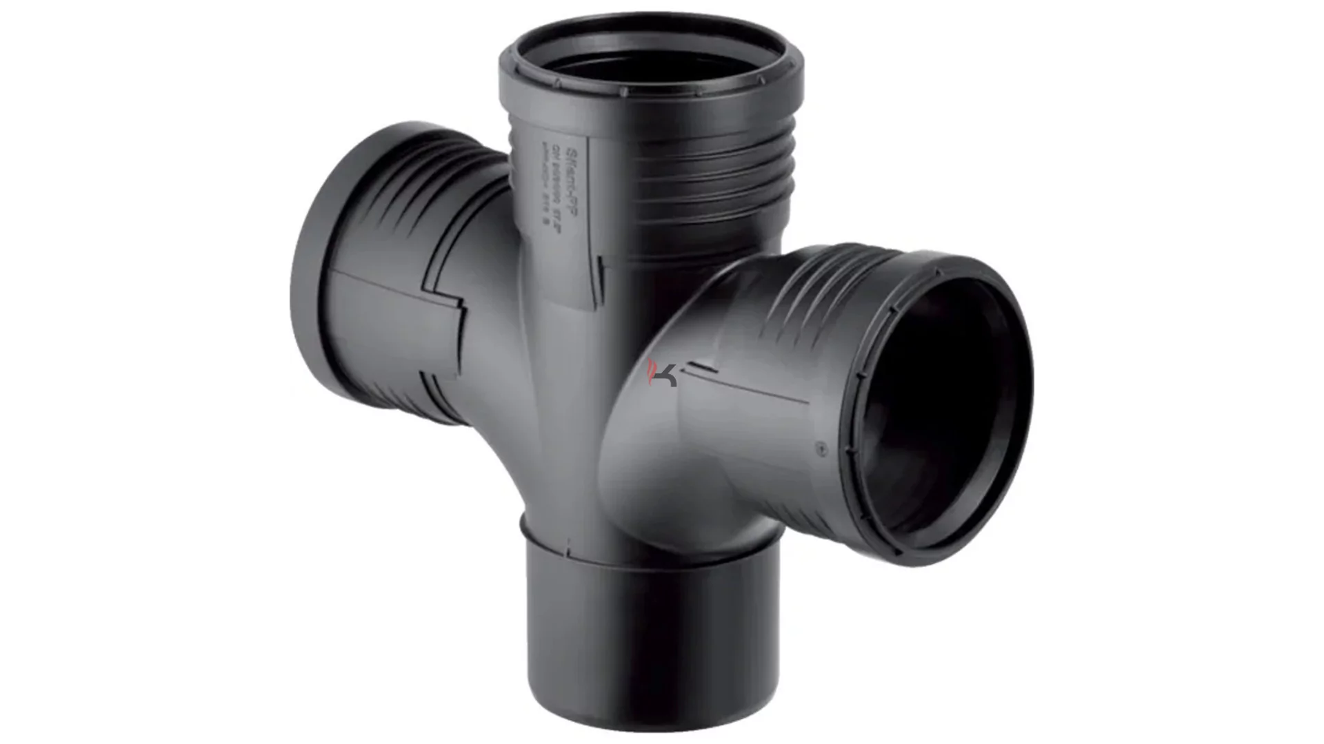 Geberit Silent-PP 87,5°-os íves kettős elágazó idom, d90/90/90 (Gyártói cikkszám: 390.466.14.1)