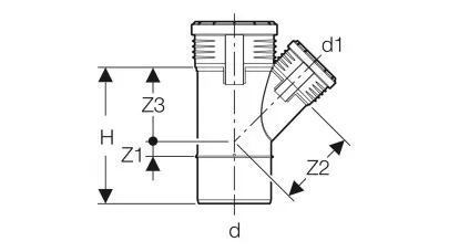 Geberit Silent-PP 45°-os elágazó idom, d110/90 2.