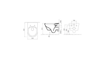 Alföldi Formo mélyöblítésű fali WC, CleanFlush, 37x53 cm, fehér 2.