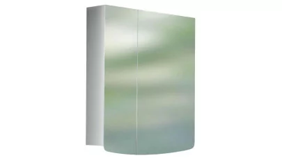 Alföldi Saval 2.0 tükrösszekrény, 2 nyíló ajtó, 2 üveg polc, világítás nélkül, 60x75x15 cm, fényes fehér