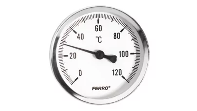 Ferro hőmérő hátsó csatlakozású 0-120°C, D40 mm, 1/4