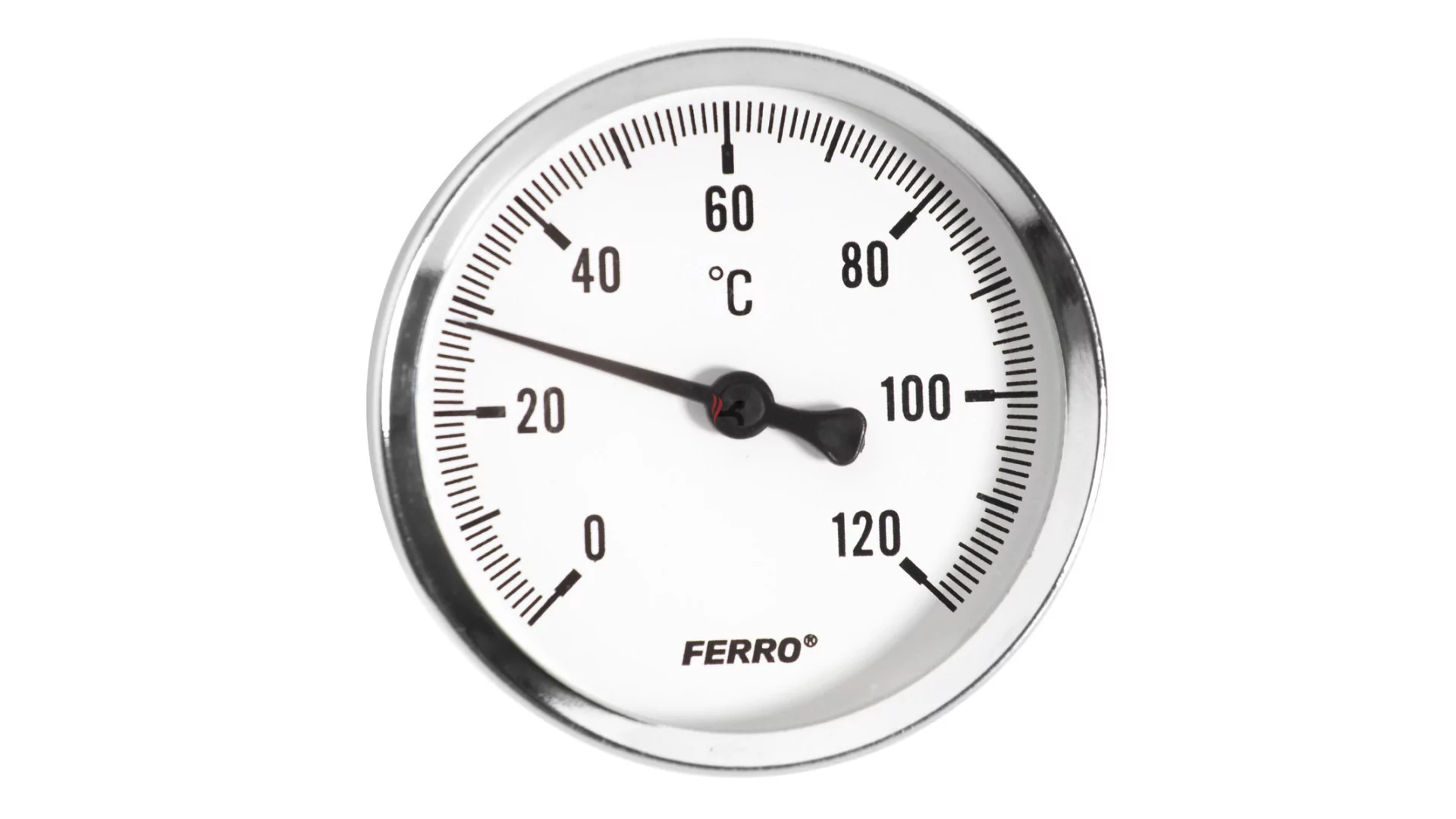Ferro hőmérő hátsó csatlakozású 0-120°C, D40 mm, 1/4 (Gyártói cikkszám: T40120A)