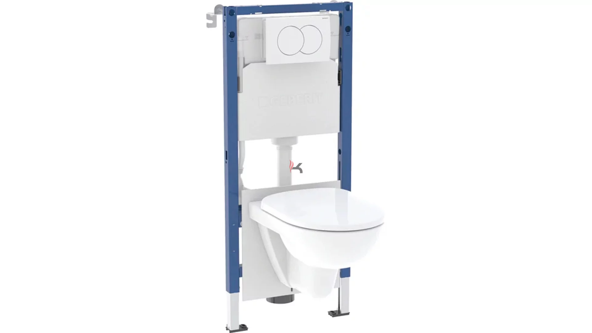 Geberit Duofix fali WC-szerelőelem készlet, 112 cm, 12 cm-es Delta falsík alatti öblítőtartállyal, Delta01 működtetőlap, kerek, Selnova fali WC (Gyártói cikkszám: 118.400.11.3)
