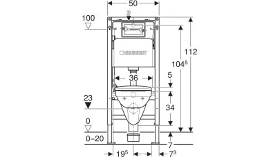 Geberit Duofix fali WC-szerelőelem készlet, 112 cm, 12 cm-es Delta falsík alatti öblítőtartállyal, Delta01 működtetőlap, kerek, Selnova fali WC 2.