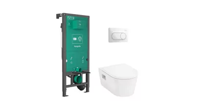 Hansgrohe EluPura Original S WC szett f.a. WC tartály, iFrame Original S nyomólap, EluPura WC ülő