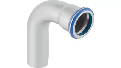 Geberit Mapress inox ívidom egyenes csővéggel (FKM kék), 90°, d88.9