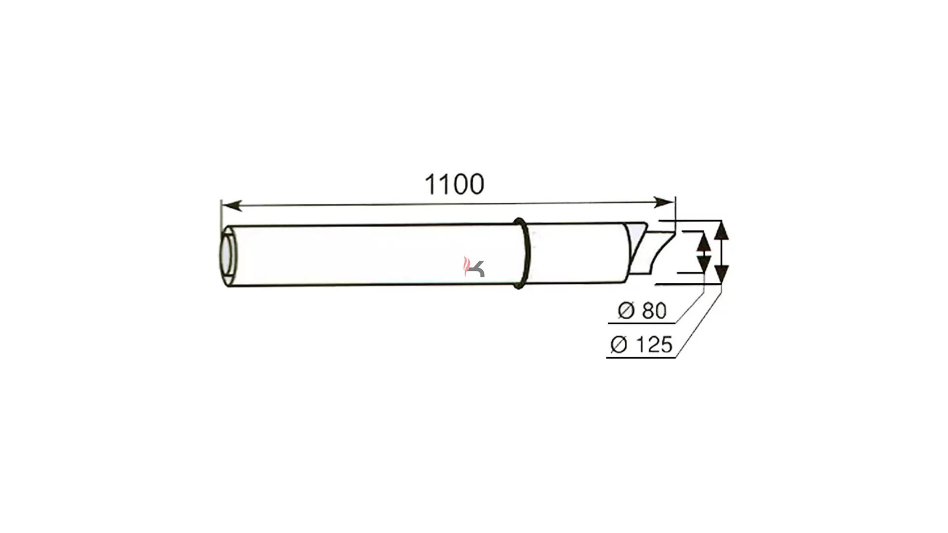 Saunier Duval vízszintes kivezető alapkészlet D80/125 mm (Gyártói cikkszám: 0020257018)