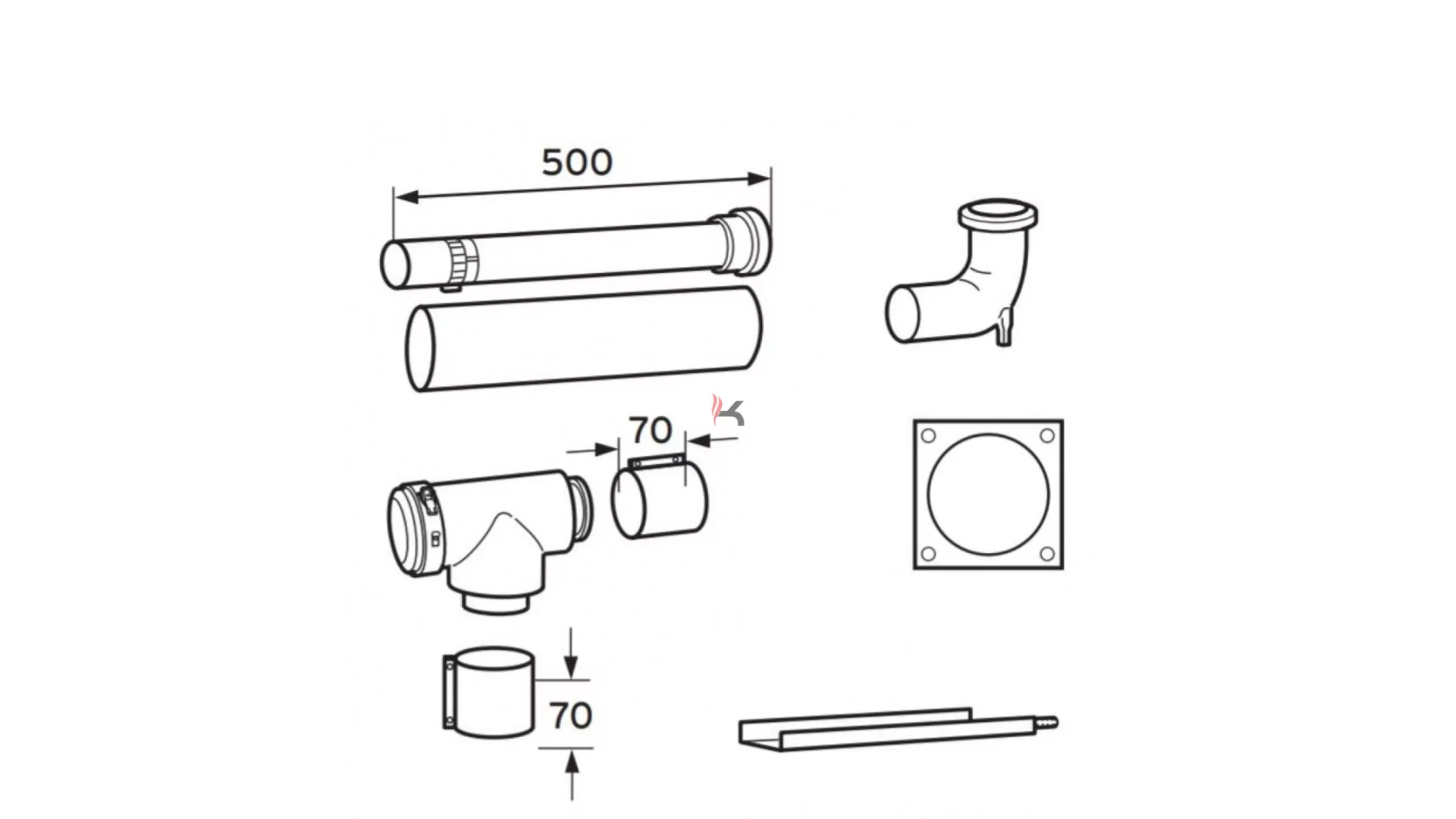 Saunier Duval kéményaknás bekötő szett D80/125 mm (Gyártói cikkszám: 0020257025)