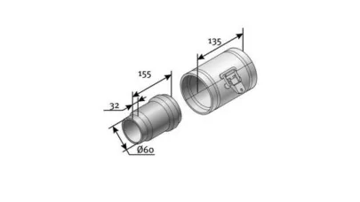 Saunier Duval ellenőrző egyenes idom D60/100 mm