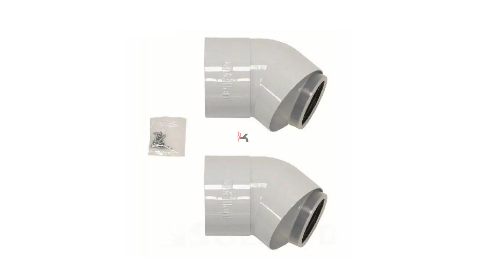Vaillant koncentrikus könyökidom 45°, PP D80/125 mm, 2 db (Gyártói cikkszám: 303211)