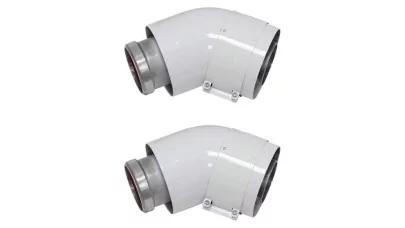 Vaillant könyök koncentrikus rendszerekhez 45° D60/100 mm, 2 db