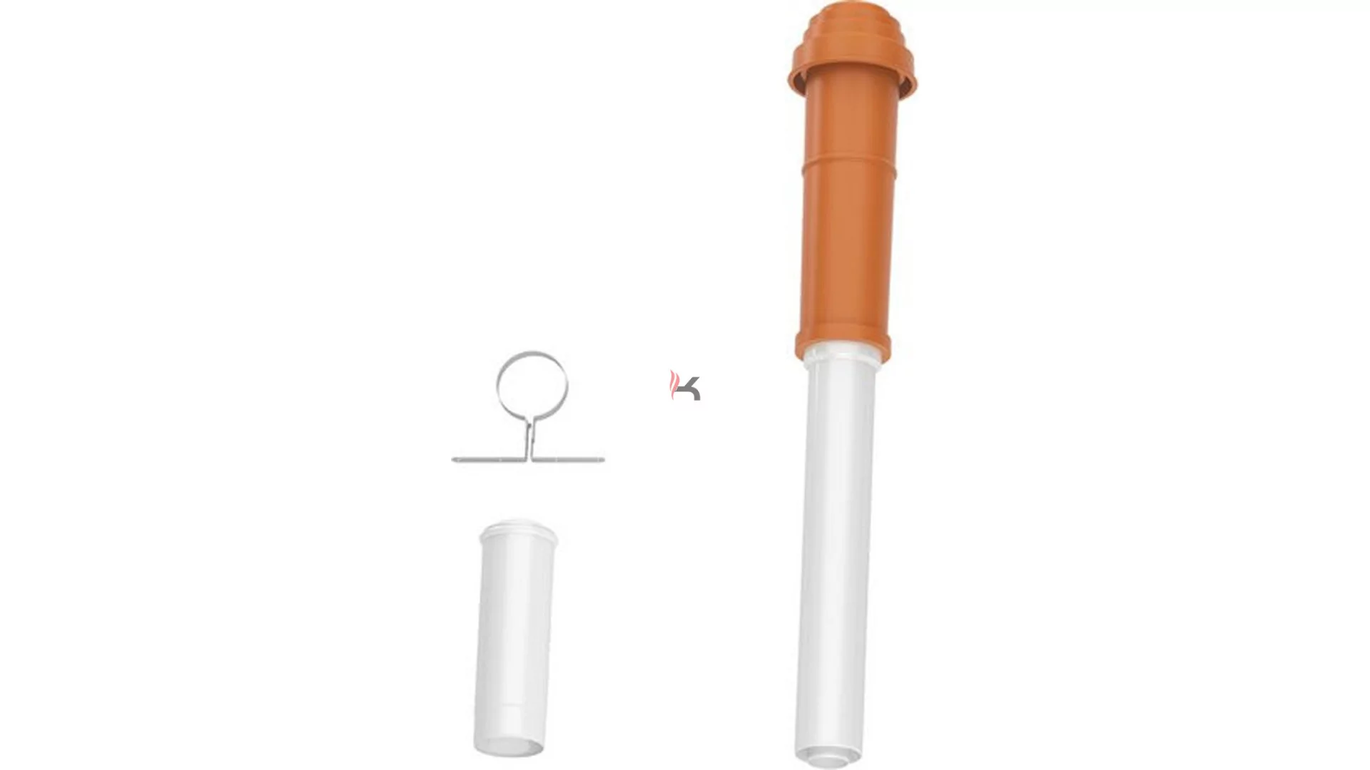 Bosch FC-Set80-C33x alapszett C33x függőleges kivezetés, vörös, bilincs., D80/125 mm, 1277 mm (Gyártói cikkszám: 7738112661)
